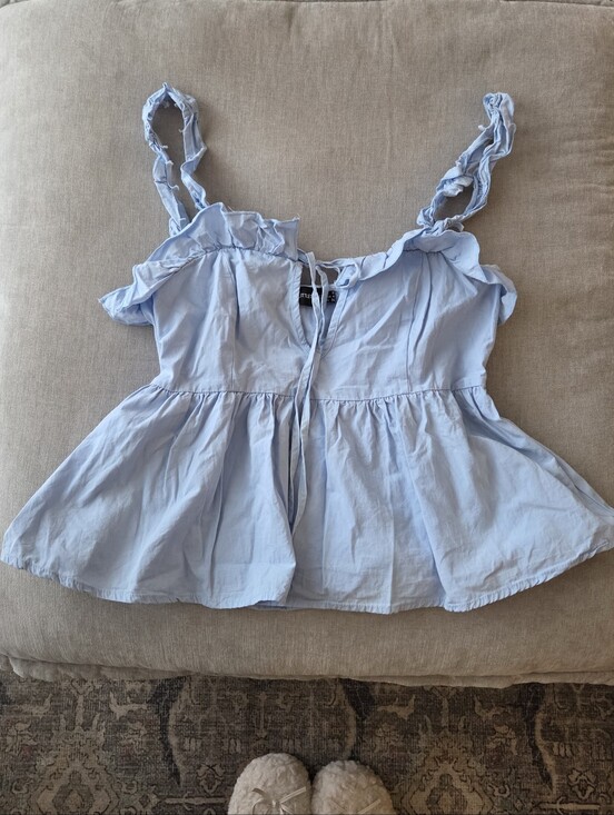 PrettyLittleThing Tops - 100% Cotton PLT Babydoll Peplum Top